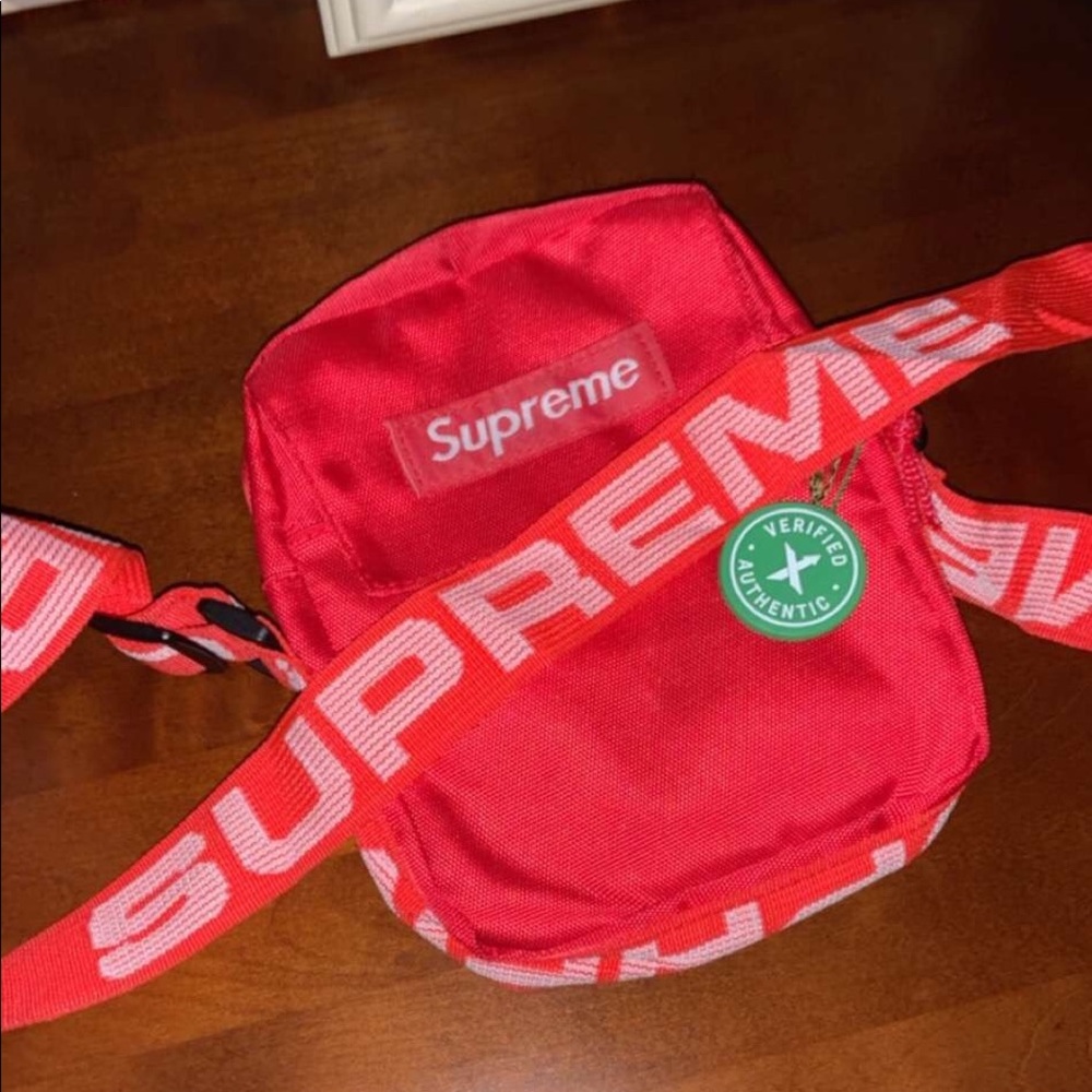 red supreme shoulder bag